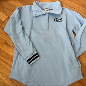 VS Pink light blue 1/4 snap sweatshirt